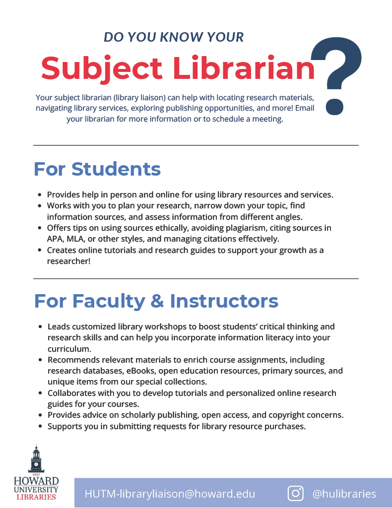 Subject Librarians Info