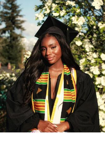Woman in cap and gown