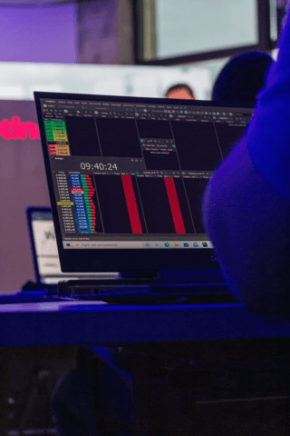 Data Science student on laptop